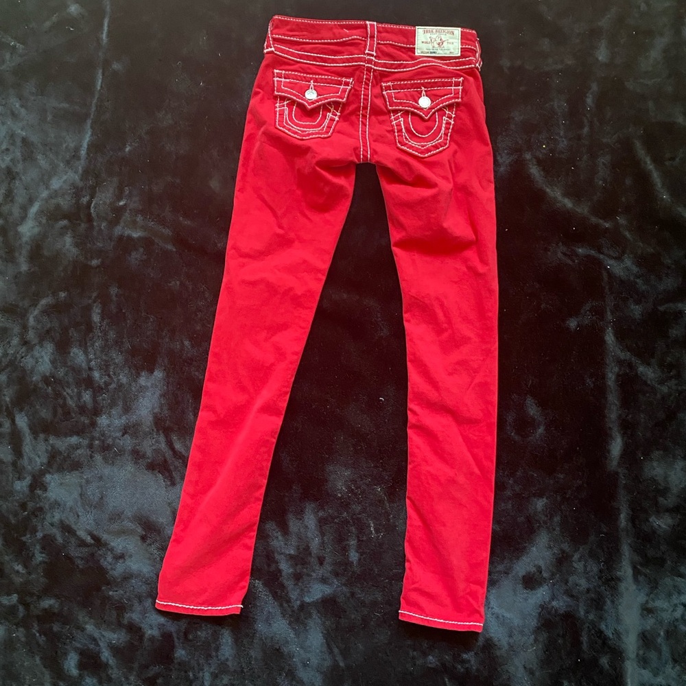 Red true religion, skinny jeans